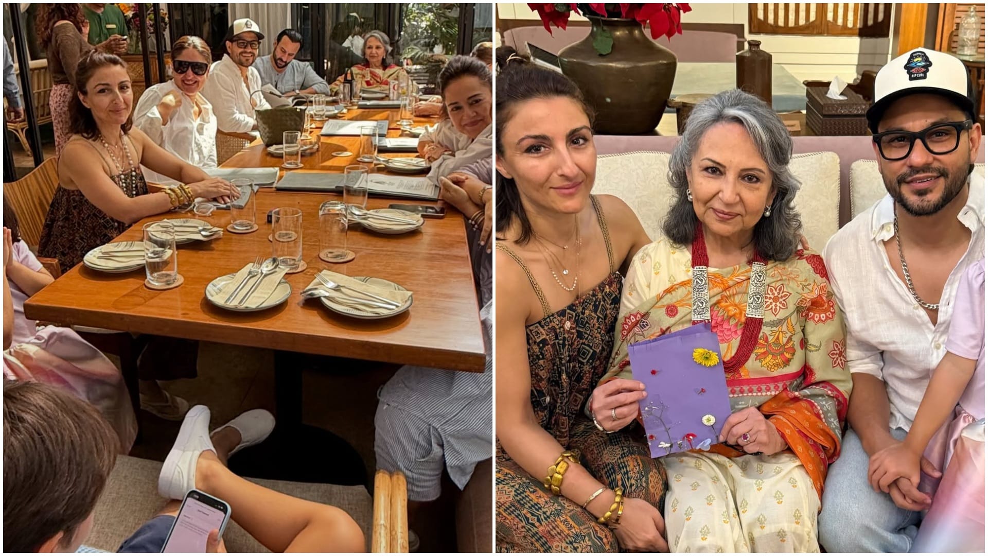 Sharmila Tagore Birthday Celebration saif ali khan kareena kapoor sara ali khan jeh pictures