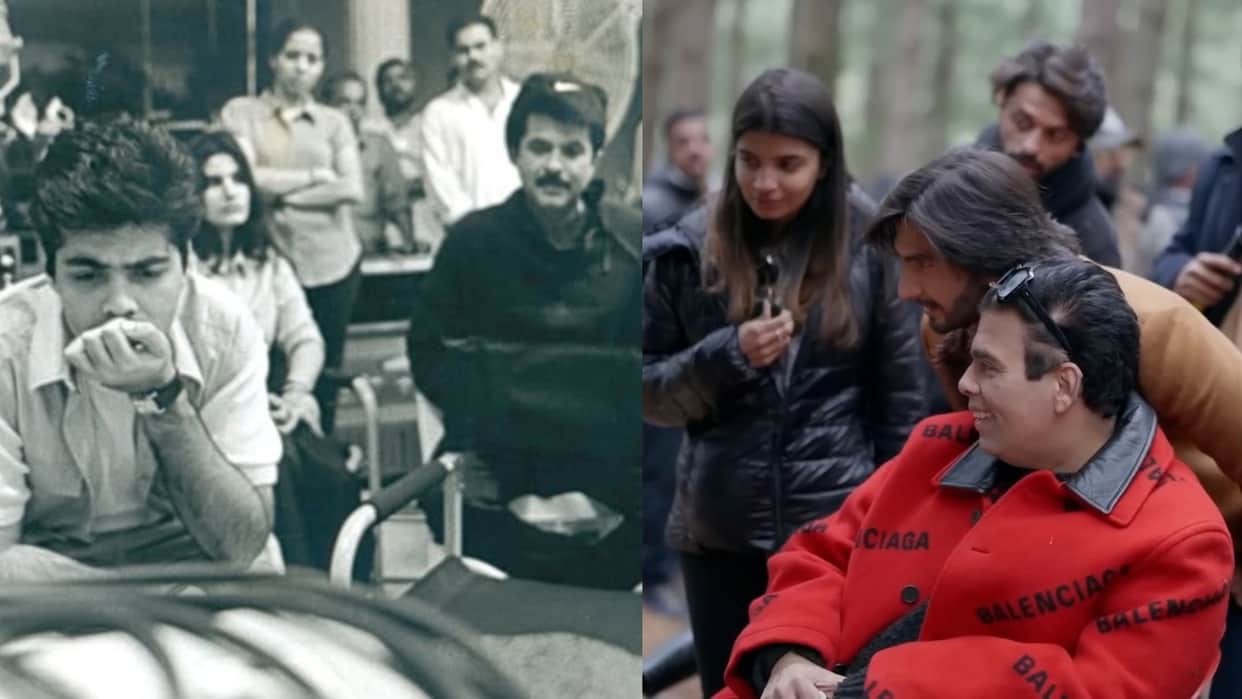 Karan Johar misses shooting on sets shares unseen pictures with Ranveer singh anil kapoor hrithik roshan