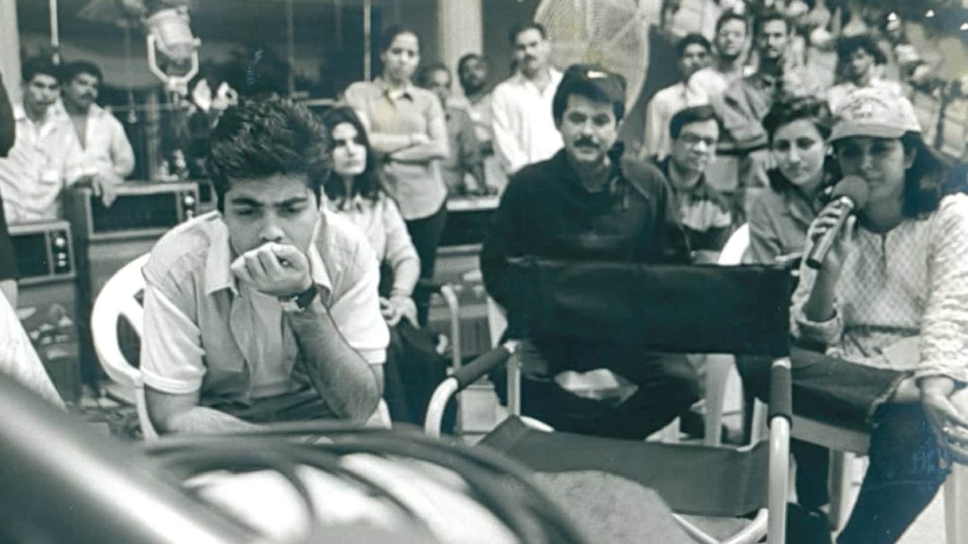 Karan Johar misses shooting on sets shares unseen pictures with Ranveer singh anil kapoor hrithik roshan
