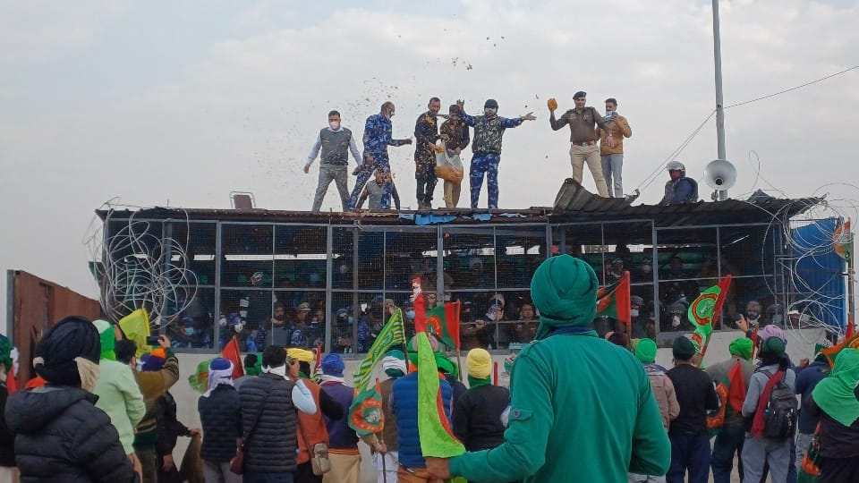 शंभू सीमा पर किसान आंदोलन।