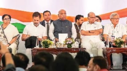 मंचासीन इंडिया ब्लॉक के नेता (फाइल फोटो)