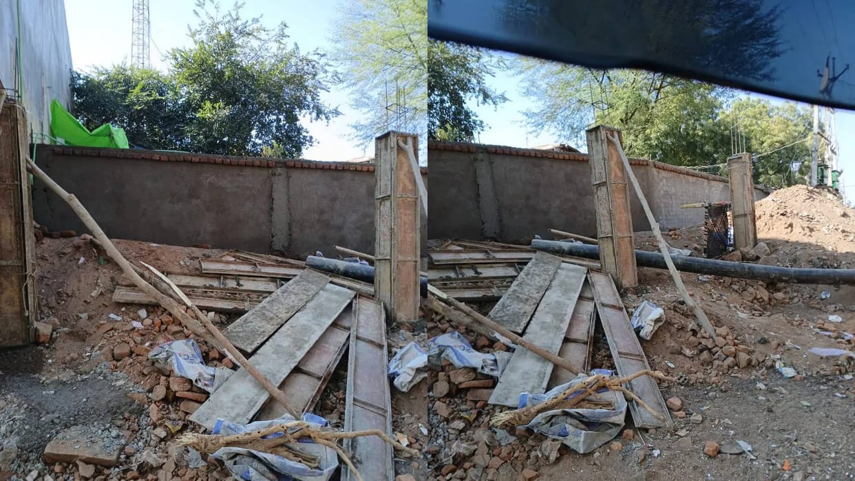 Illegal construction is being done on land of poor in Tikamgarh using government money
