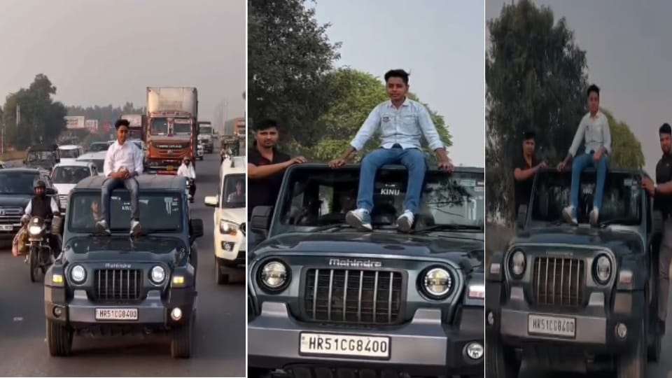 Minor nephew of Congress leader did dangerous stunts while sitting on Thar in Samalkha
