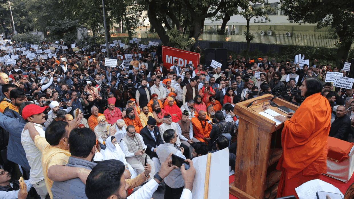 Protest outside Bangladesh embassy in Delhi update news