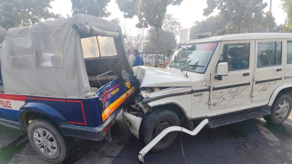 Himachal Pradesh Governor fleet met with an accident in Lucknow Many people were injured