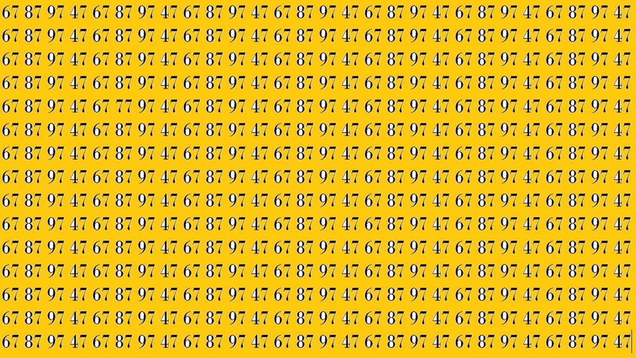 optical illusion iq test puzzle Can You Spot 77 in 21 seconds