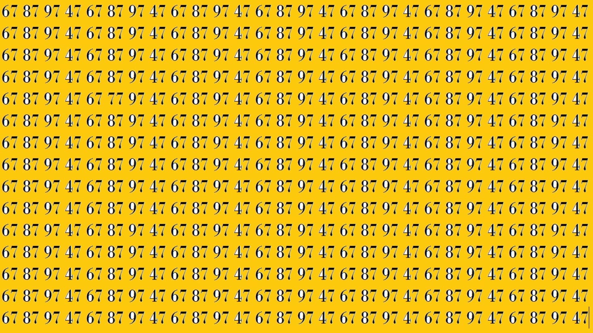 optical illusion iq test puzzle Can You Spot 77 in 21 seconds