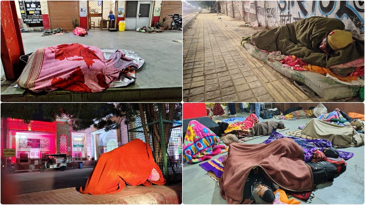 needy people shivering under the open sky night shelters bad condition in bareilly