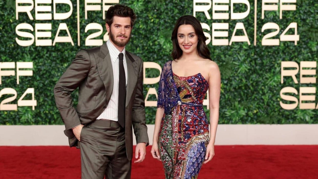 Stree 2 Actress Shraddha Kapoor Meets The Amazing Spiderman Andrew Garfield Red Sea Film Festival fan reaction