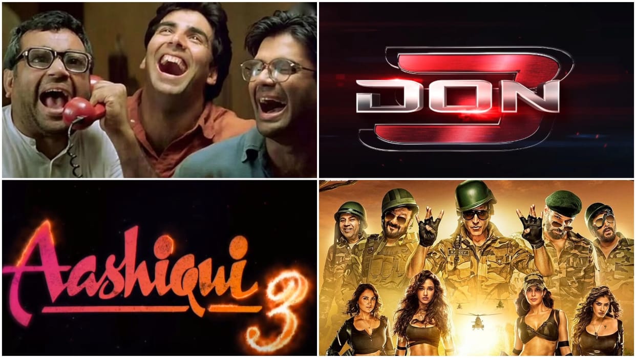 Upcoming Bollywood Sequel Movies Hera Pheri 3 Aashiqui 3 Don 3 Welcome 3 Housefull 5