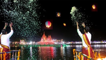 Geeta Jayanti Mahotsav lakhs of lamps lit at Kurukshetra CM Nayab singh saini join