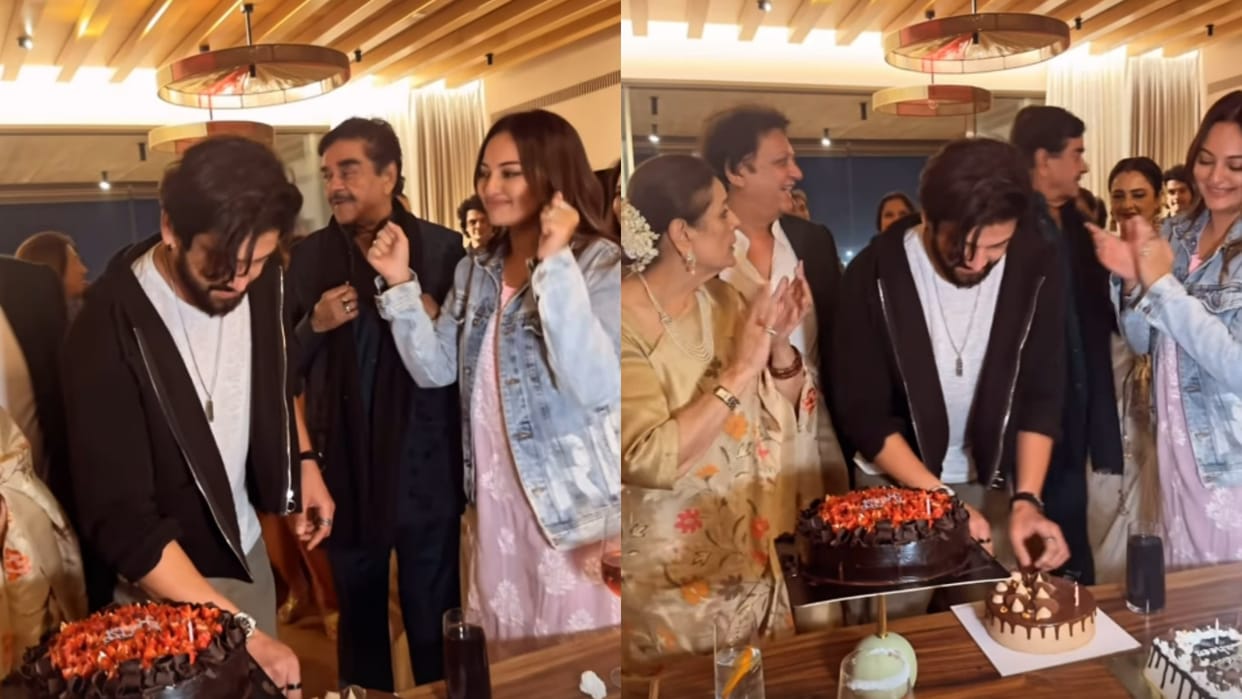 Zaheer Iqbal celebrates his Birthday with Sonakshi sinha and Family rekha also joins