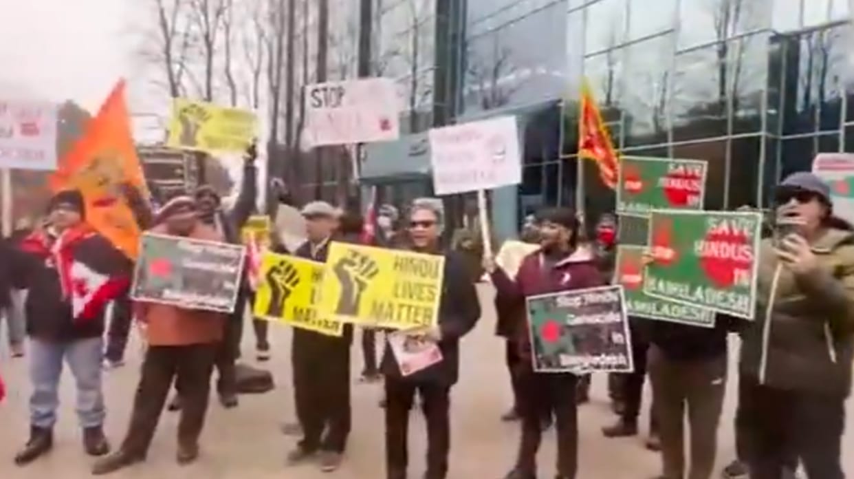 Bangladeshi Hindus Face Rising Persecution Under Yunus Govt Protests Erupt in Canada on Bangladesh Crisis