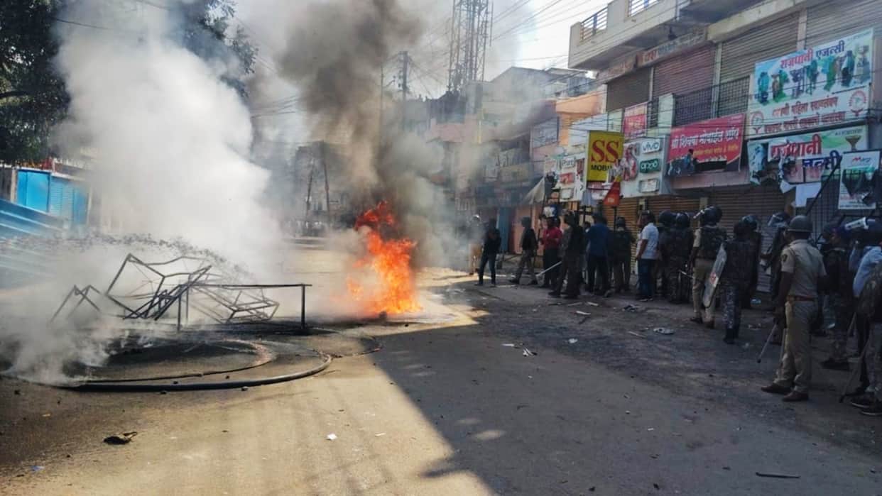 Violent protests in Maharashtra's Parbhani over damage to Constitution replica