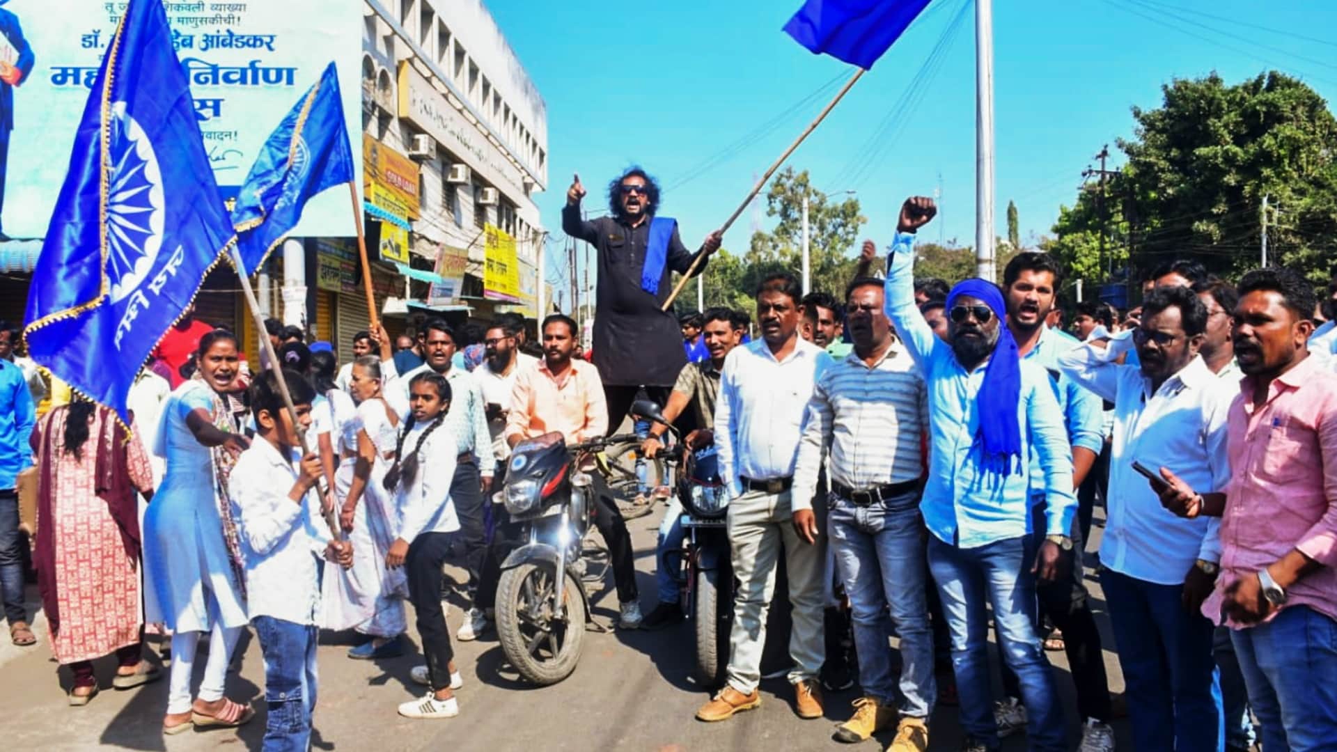 Violent protests in Maharashtra's Parbhani over damage to Constitution replica