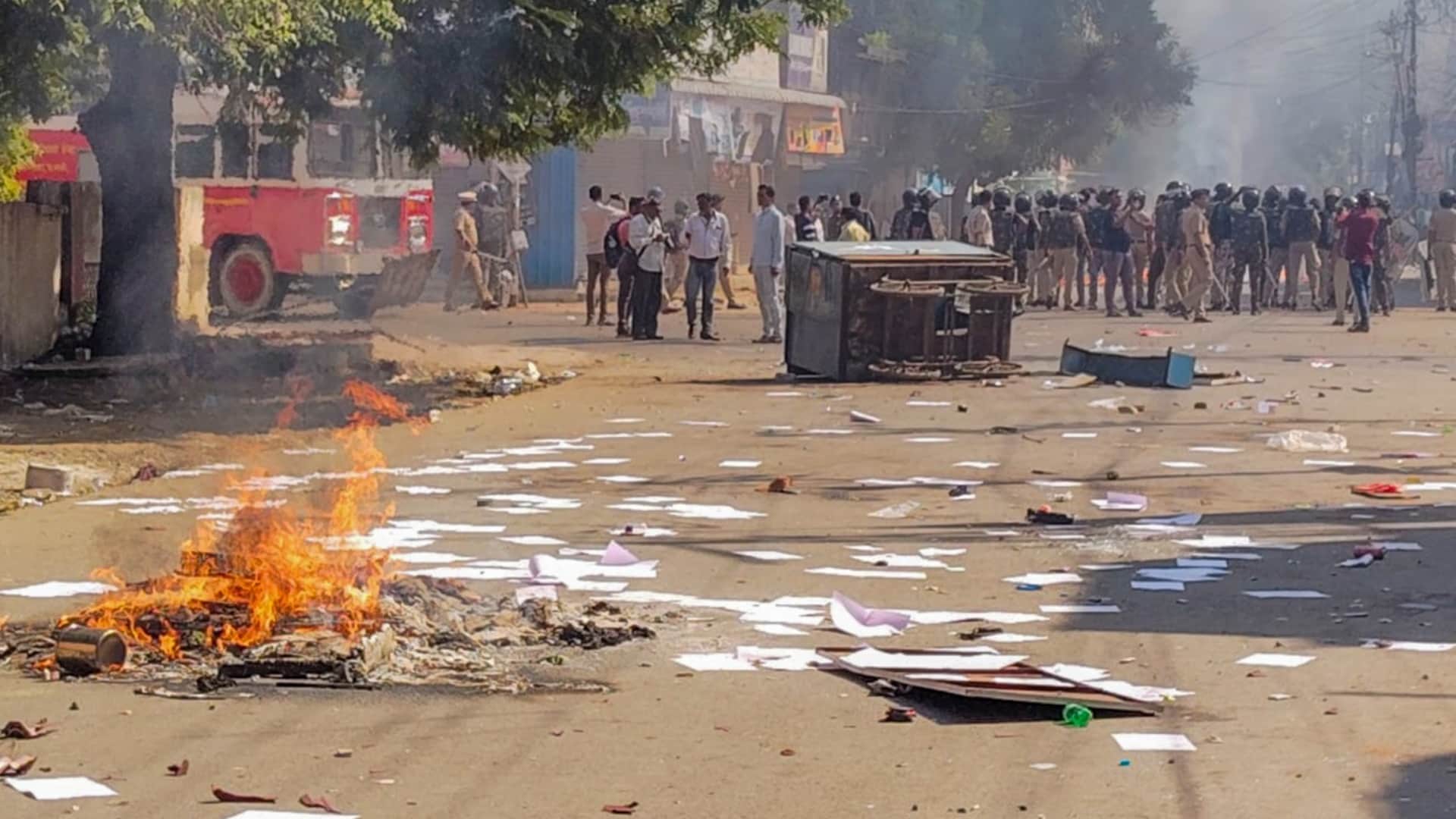 Violent protests in Maharashtra's Parbhani over damage to Constitution replica