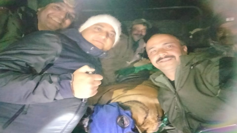 Tiger trapped in cage installed by forest department in Siloti Bhimtal