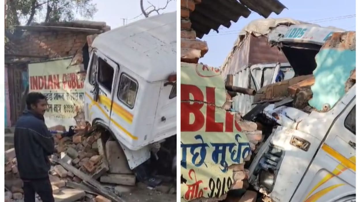 Uncontrolled truck entered a house three people injured a biker on the way got hit