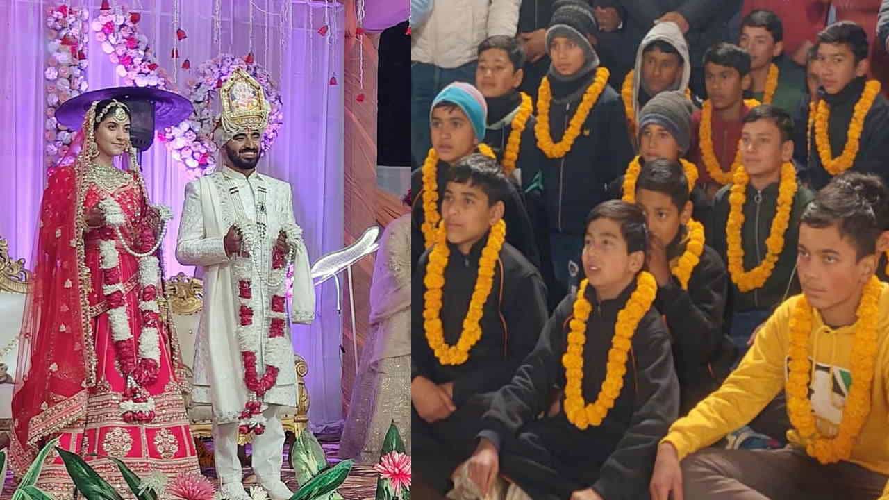 Unique wedding poor children became baraatis warm clothes were given as gifts Karanprayag Chamoli Uttarakhand