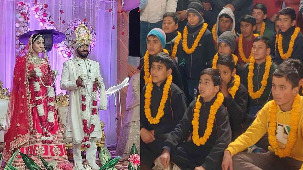 Unique wedding poor children became baraatis warm clothes were given as gifts Karanprayag Chamoli Uttarakhand