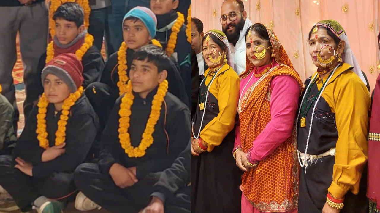 Unique wedding poor children became baraatis warm clothes were given as gifts Karanprayag Chamoli Uttarakhand
