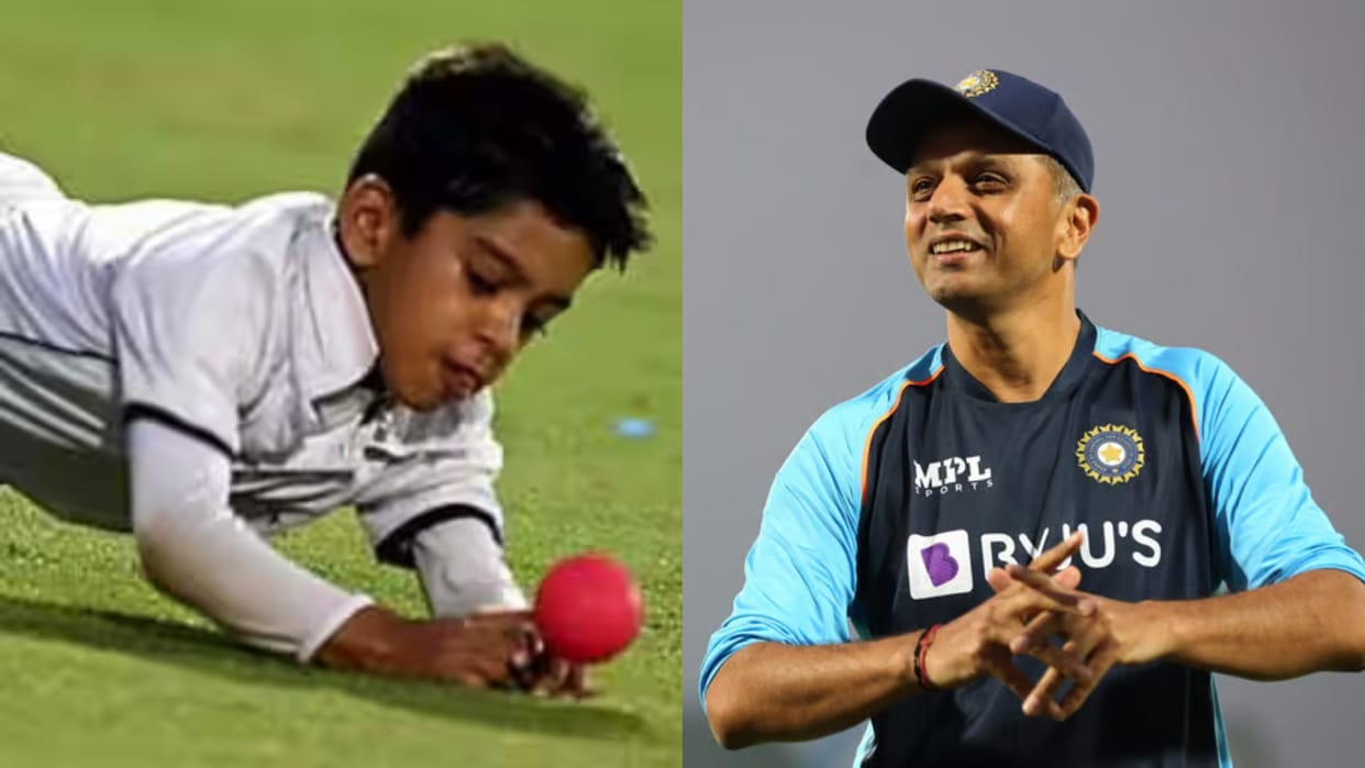 rahuld dravid son anvay dravid hit unbeaten century against jharkhand in vijay merchant trophy