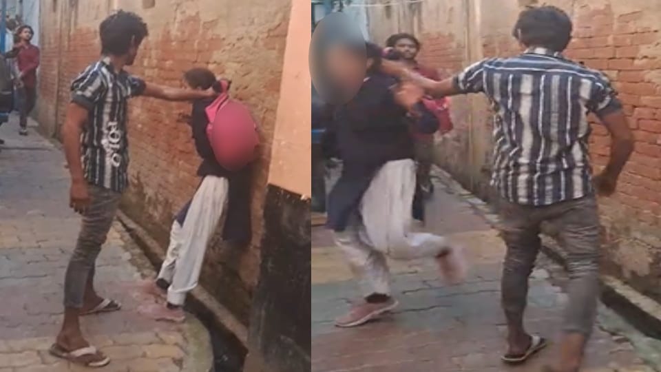 miscreant pulled a girl student by her hair in public in Kithor in Meerut