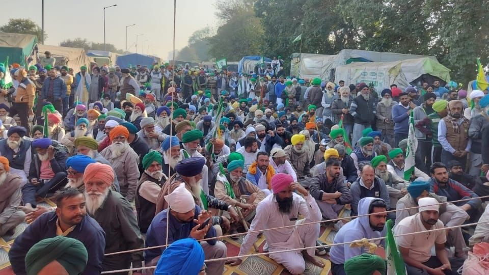 शंभू बॉर्डर पर किसान आंदोलन।