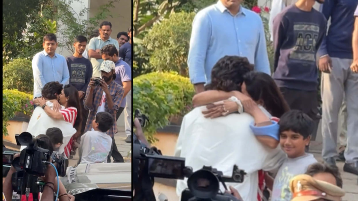 Allu Arjun reached home his mother warded off the evil eye his wife hugged him and get Emotional