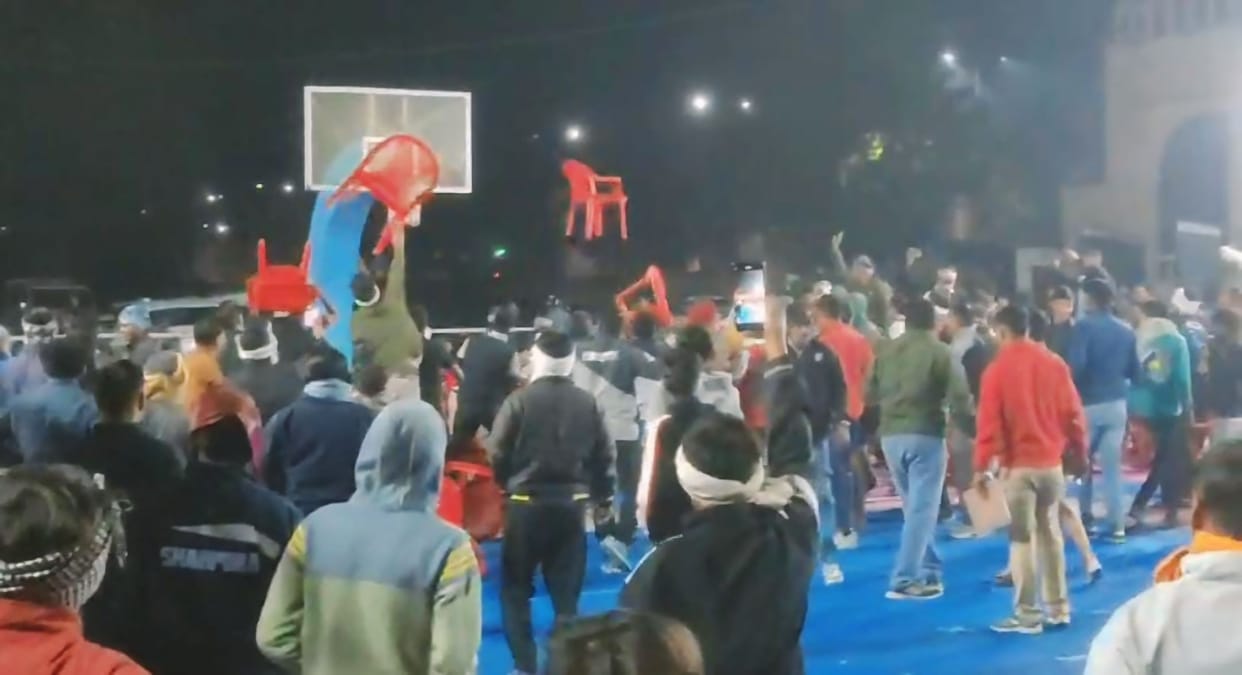 Commotion in the final match of MLA Pro Kabaddi Night Premier League