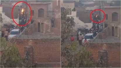 Stone pelting between two parties in   पौंद   girl dies in fire tension in the area heavy police deployment