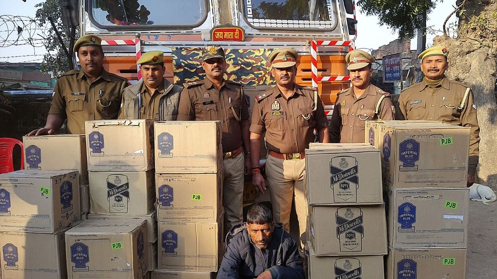 Liquor worth 50 lakhs seized first big recovery of the year, smuggler in police custody