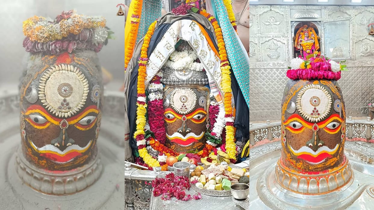 Baba Mahakal Bhasma Aarti Sun shines on head Baba Mahakal is dressed in a unique form during the Bhasma Aarti
