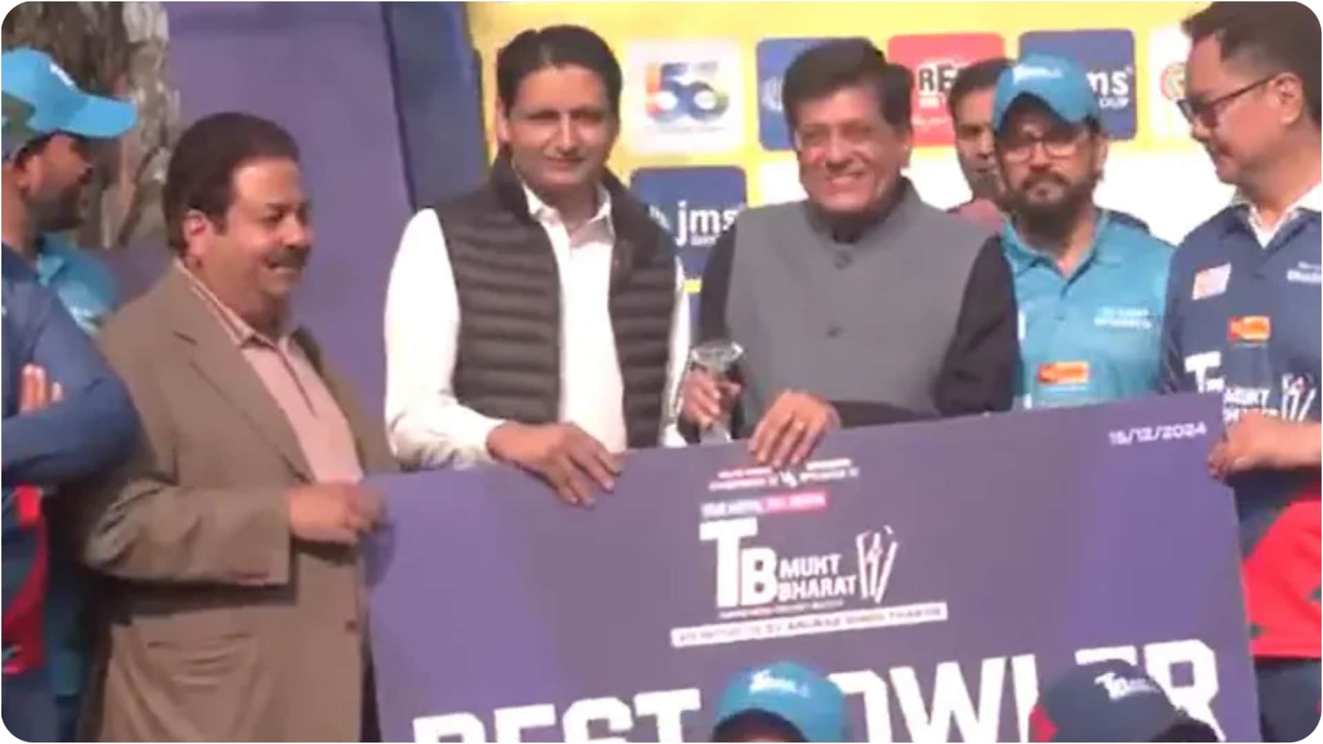 Lok Sabha Speaker's XI defeats Rajya Sabha Chairman XI in Tuberculosis-awareness friendly cricket match