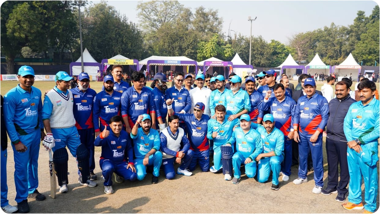 Lok Sabha Speaker's XI defeats Rajya Sabha Chairman XI in Tuberculosis-awareness friendly cricket match