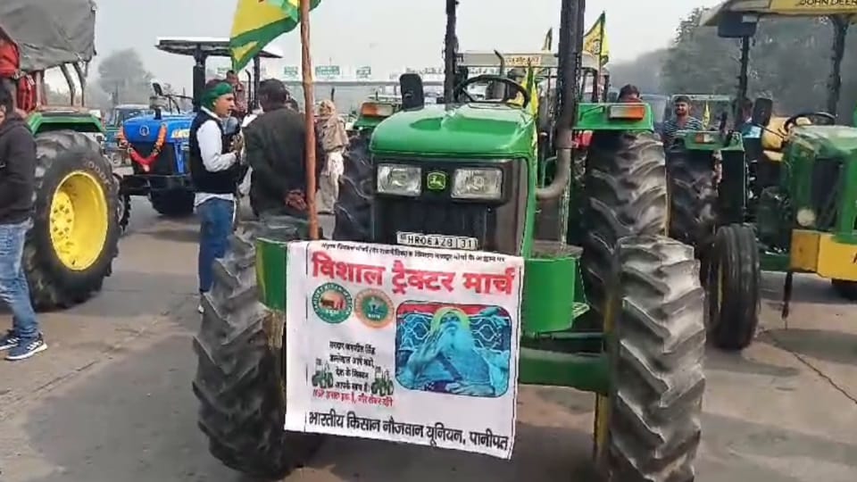 farmers tractor march in haryana panipat ambala