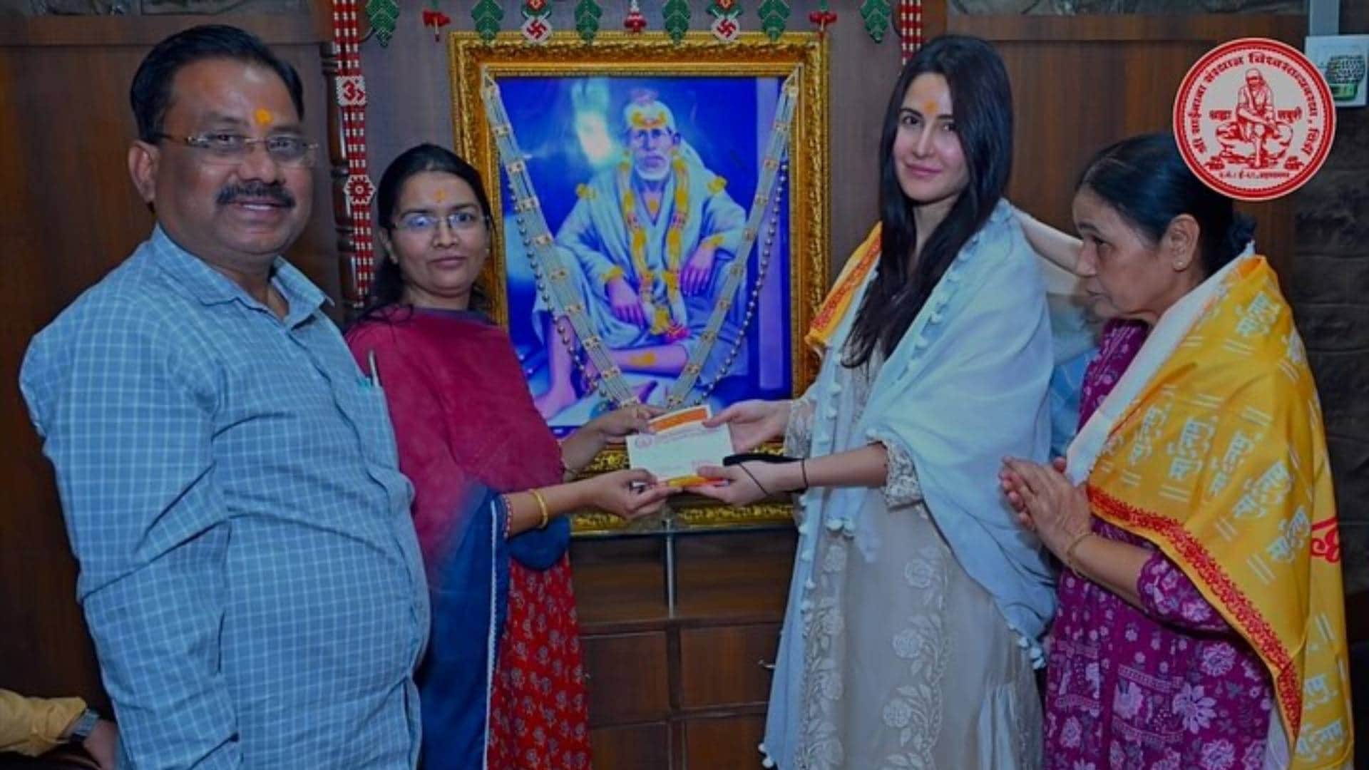 Katrina Kaif day out with her mother in law Veena Kaushal visited the revered Sai Baba temple in Shirdi
