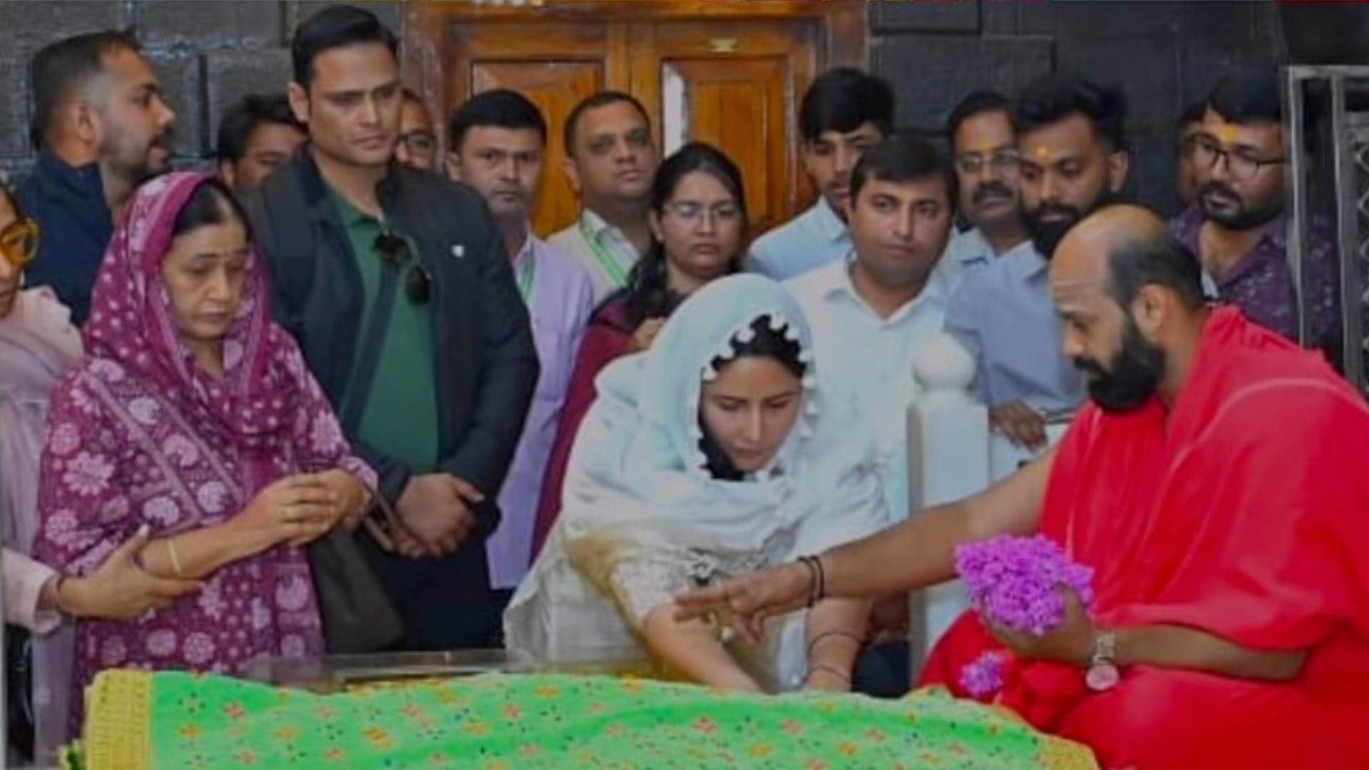 Katrina Kaif day out with her mother in law Veena Kaushal visited the revered Sai Baba temple in Shirdi