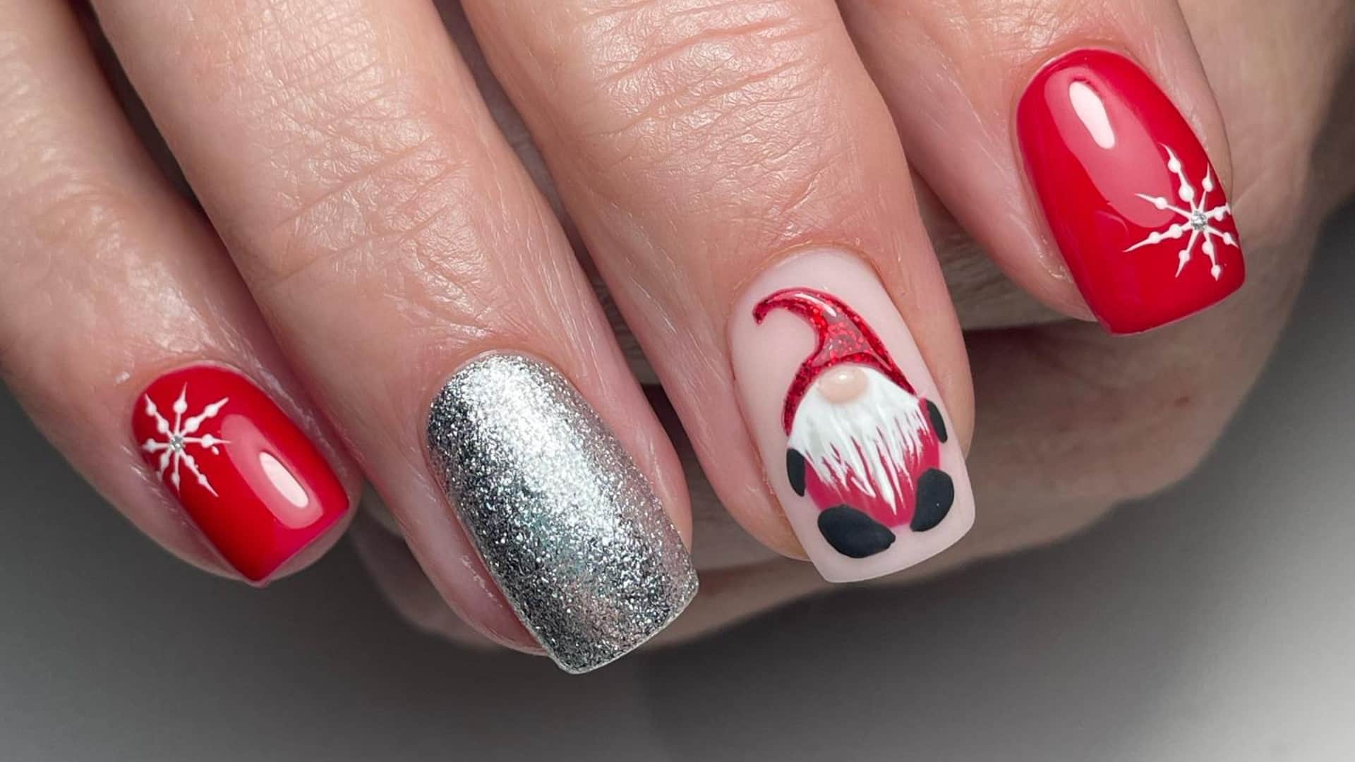 Christmas Special Nail Art for long and short nails images