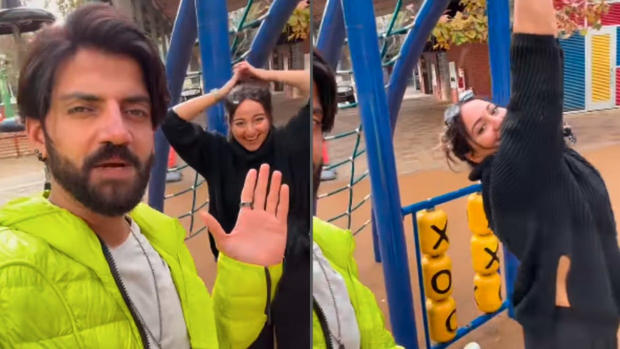 Sonakshi Sinha and Zaheer iqbal had lot of fun in park showed a glimpse of his wife mischief