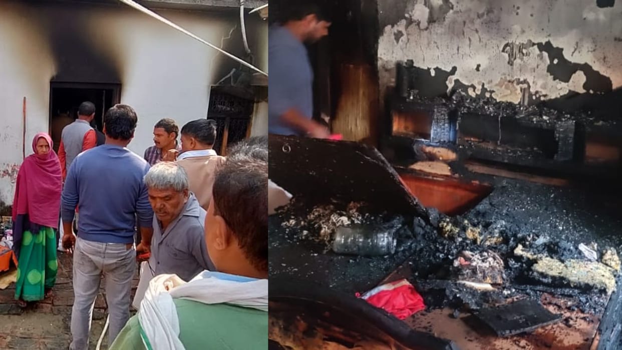 Fire broke out in Mau due to sparking from electricity Goods burnt