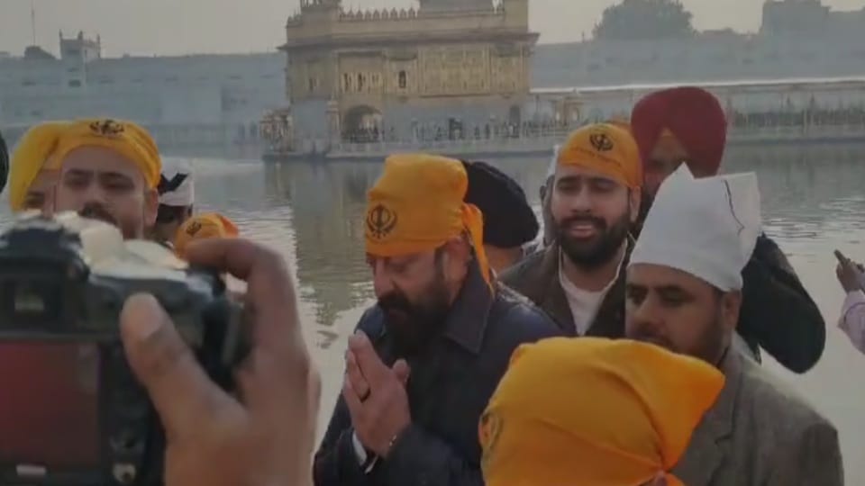 Actor Sanjay Dutt in Amritsar Golden Temple film shooting in Punjab