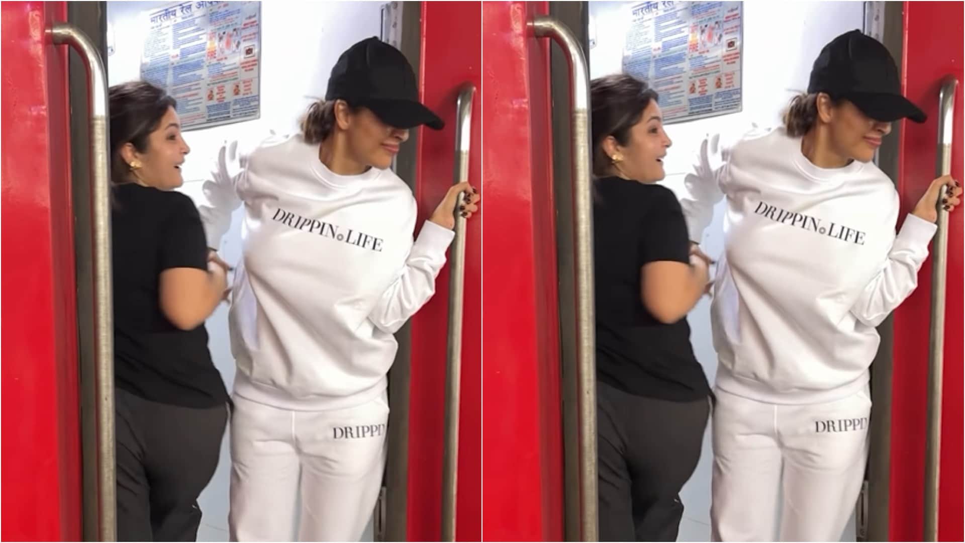 Malaika Arora Recreates iconic train scene of Raj and Simran from shah rukh khan and kajol DDLJ Movie