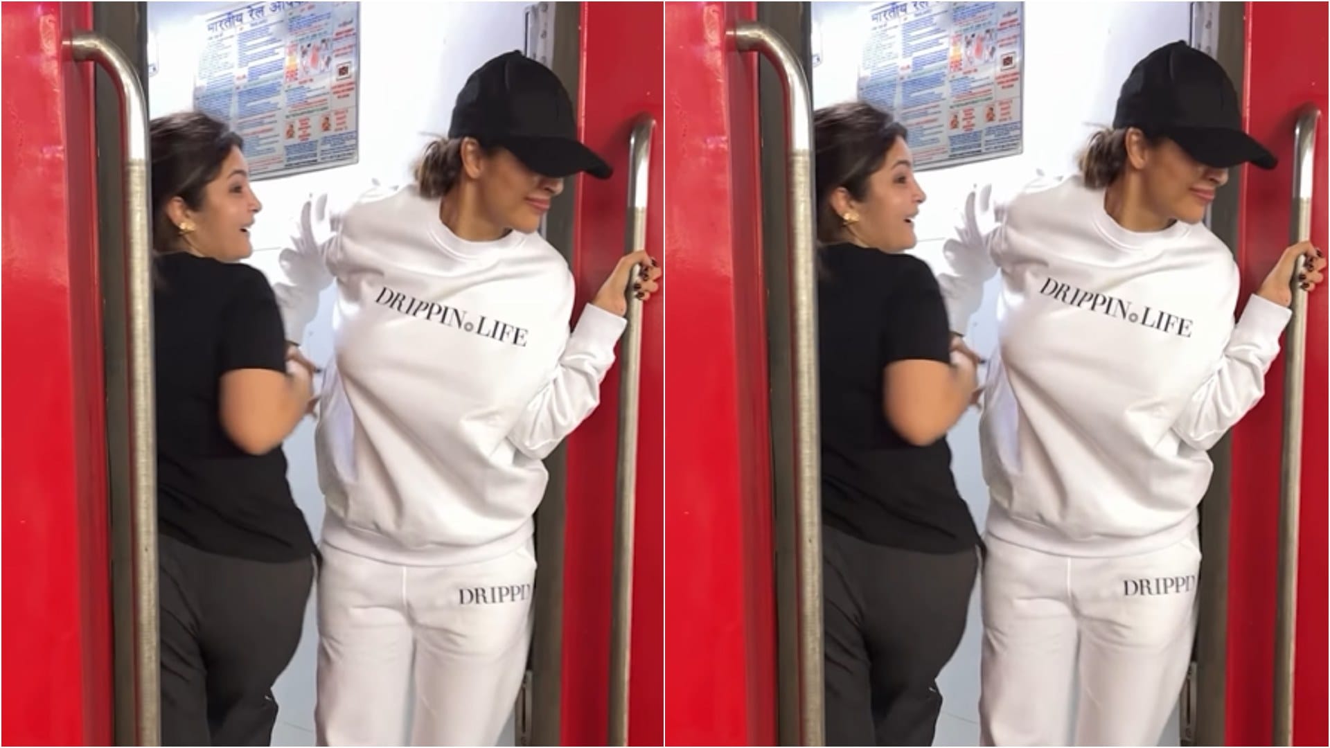 Malaika Arora Recreates iconic train scene of Raj and Simran from shah rukh khan and kajol DDLJ Movie