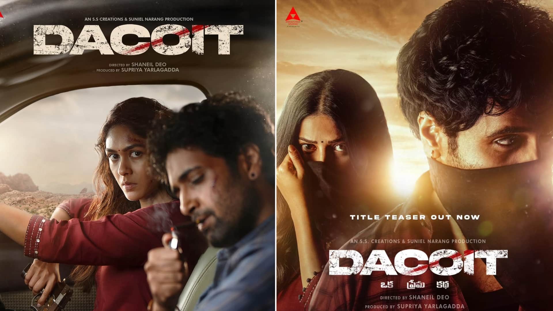 Mrunal Thakur shares Her Action Film Dacoit First Poster Opposite Adivi Sesh replaces Shruti Haasan