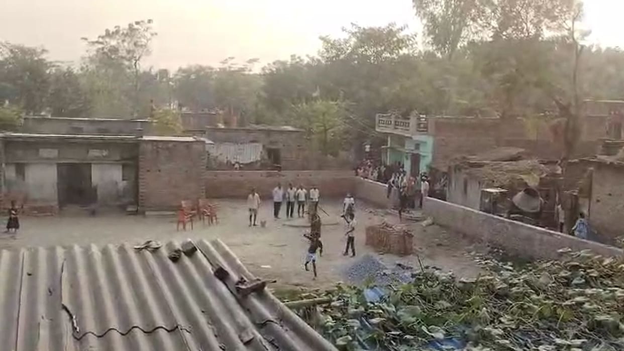 icks and stones suddenly started flying, chaos over the road under construction