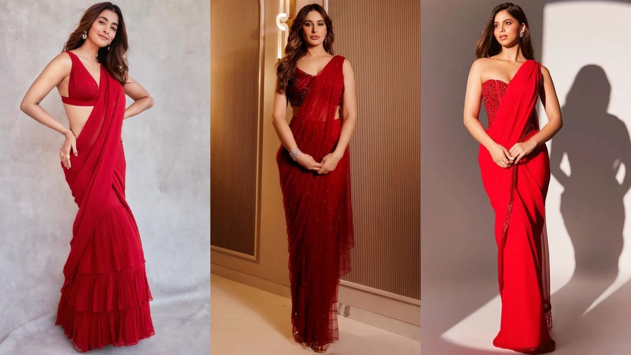 Valentine Day 2025 Special Trendy Red Saree Collection