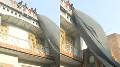 Sambhal Shiv Mandir Balcony of a house near temple was broken  action to remove encroachment continues