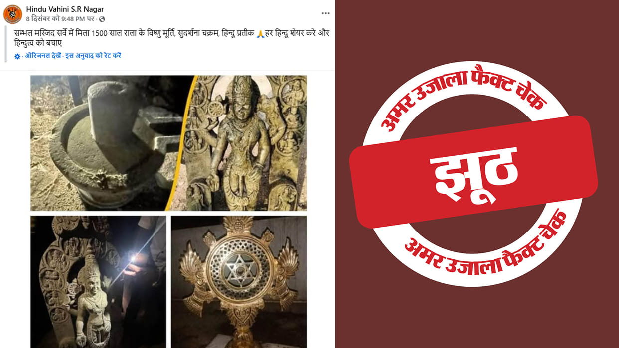 Wrong pictures viral instead of pictures of idols found in Sambhal Mosque