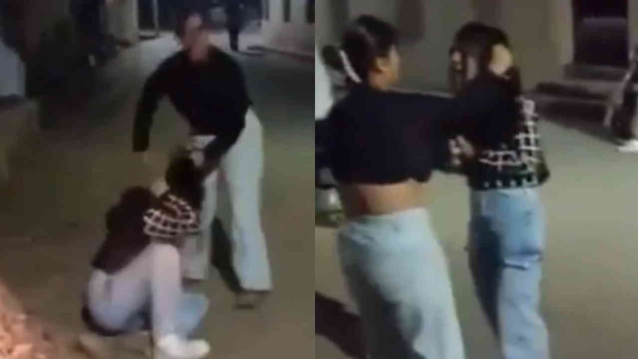 Fight between girls on streets fight over boyfriend Video Viral girls Fight Dehradun Uttarakhand News in hindi